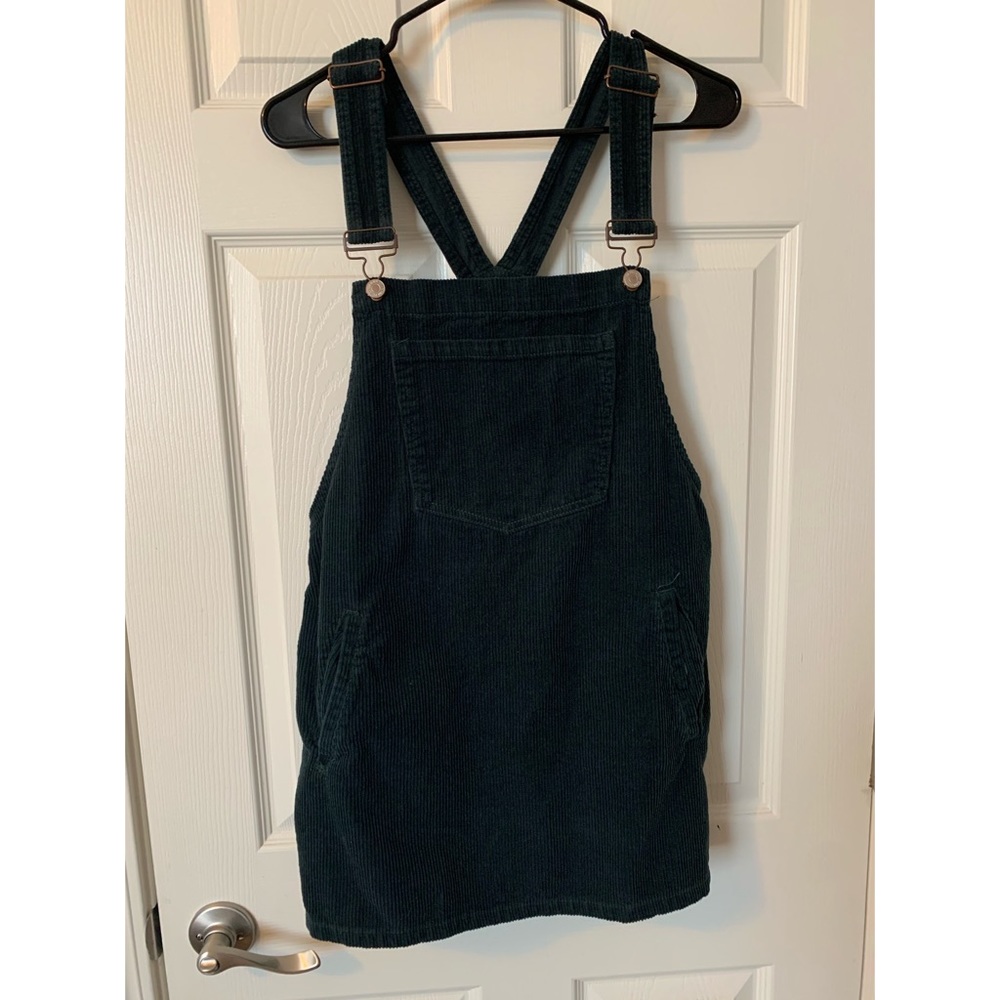 Dark Green Overall Dress
